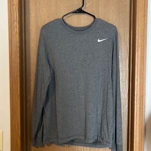 Mens Nike Gray Long Sleeve Tee